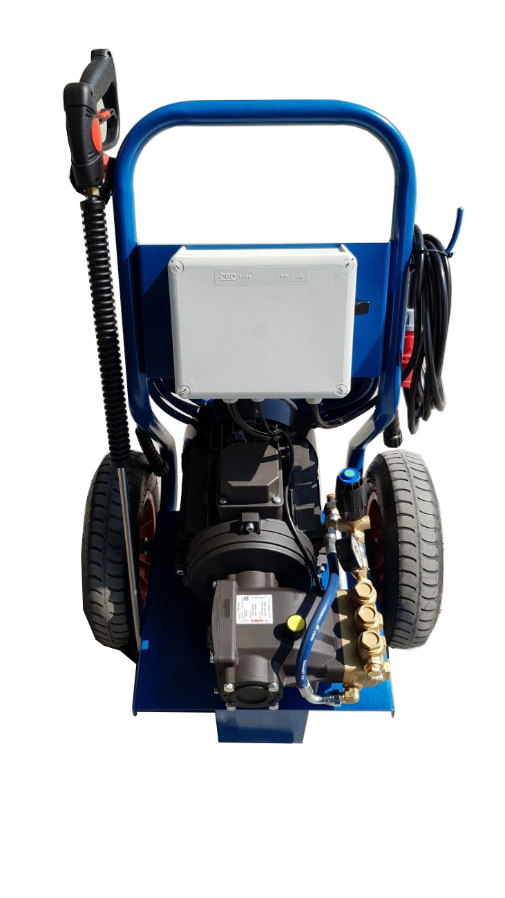 Υδροπλυστικό μηχάνημα υψηλής πίεσης με αντλία hawk 350bar και κινητήρα ηλεκτρικό Ravel 15HP 17 lt/min made in Italy