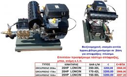Group απόφραξης Annovi reverberi 150 bar 50lit με βενζινοκινητήρα loncin 25hp