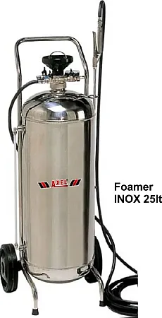 Τροχήλατος αφροποιητής 25lt με INOX κάδο κατάλληλος για βιοτεχνίες τροφίμων, πλυντήρια αυτοκ/των made in Italy