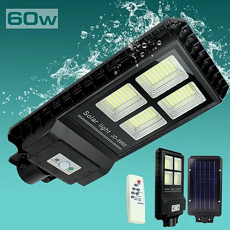 Ηλιακό φωτιστικό δρόμου 60W μαύρο, JD-9960, εξωτερικου χώρου με ανιχνευτή κίνησης ΟΕΜ