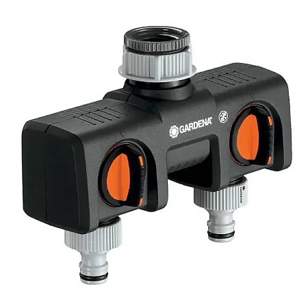 Διακλαδωτής - Δίχαλο Διπλή Παροχή με 2 Βάνες Gardena (08193-20)