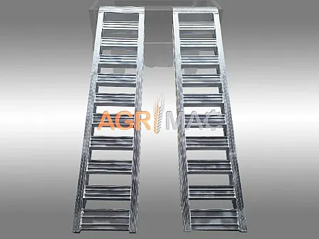 2 Ράμπες αλουμινίου μήκους 1600mm για λαστιχοφόρο ή ερπυστριοφόρο μηχάνημα απόβαρου 1000kg