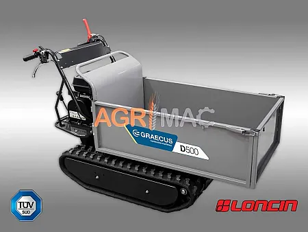 Νταμπερ ερπυστριοφόρο με μηχανική ανατροπή D500 και βενζινοκινητήρα 6.5hp