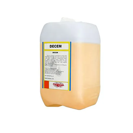 Το Chimigal Decem-Acid είναι ένα ισχυρό καθαριστικό τσιμέντων νέας γενιάς, βασισμένο σε μίξη τεχνολογικά προηγμένων οξέων με αναστολείς διάβρωσης.