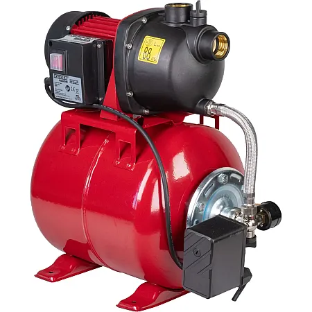 Το RAIDER RD-WP800Z είναι ένα οικιακό πιεστικό συγκρότημα νερού σχεδιασμένο για σταθερή πίεση και συνεχή παροχή νερού στο σπίτι, τον κήπο ή μικρές εγκαταστάσεις. Με κινητήρα 800W και παροχή έως 3180 L/h, μπορεί να καλύψει πλήρως τις ανάγκες για ύδρευ