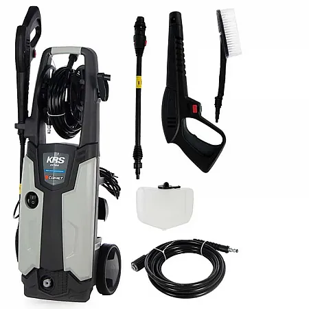 Πλυστικό Μηχάνημα Comet KRS 1300 EXTRA – 150 bar – Με ενσωματωμένη ανέμη & δοχείο απορρυπαντικού Πίεση έως 150 bar  Παροχή νερού έως 500 L/h  Ιδανικό για επίμονη βρωμιά (λάσπη, λάδια, βρύα, άλγη)