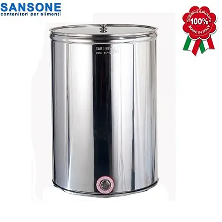 Δοχείο κρασιού ανοιχτό με απλό καπάκι ΙΝΟΧ SANSONE 400lit