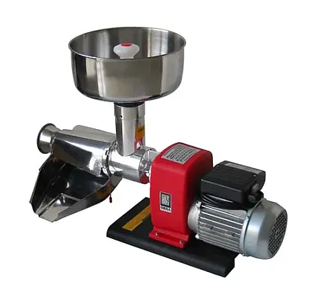 Επαγγελματική ηλεκτρική μηχανή παραγωγής σάλτσας ντομάτας με INOX χωνί και συλλέκτη OMRA NL4 300kg/h 400watt made in italy