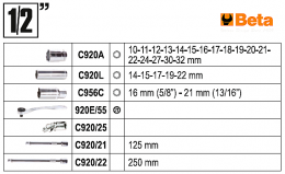 Σετ Κασετίνα με Καστάνια Καρυδάκια 1/4" & 1/2" και Προέκταση Beta 98τμχ