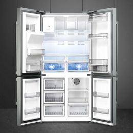Ψυγείο ντουλάπα Inox με παγομηχανή Smeg FQ75XPED