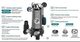 H/A LEO LSW 150A-T Stainless steel sewage pump with cast iron body vortex 1.5hp
