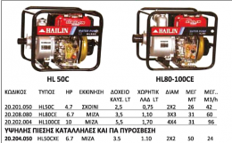 Αντλία πετρελαιοκίνητη υψηλής πίεσης HAILIN HL50CXE 6,7 hp και 2 ίντσες